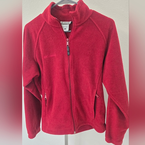 Columbia Red Fleece Jacket Womens M - Picture 1 of 4